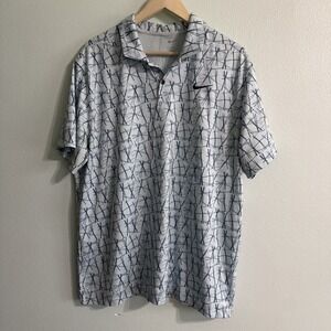 Nike Dri-FIT Victory+ Pine Needle Print Golf Polo Mens Psychic Blue XL